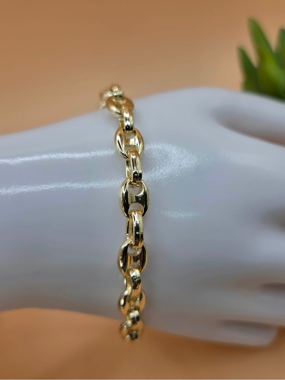 Gold Plated Link Chain Bracelet - Women's Jewelry